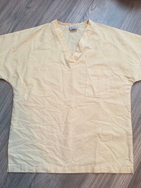 Barco Yellow Scrub Top V-Neck Short Sleeve Pocket Medical Uniform